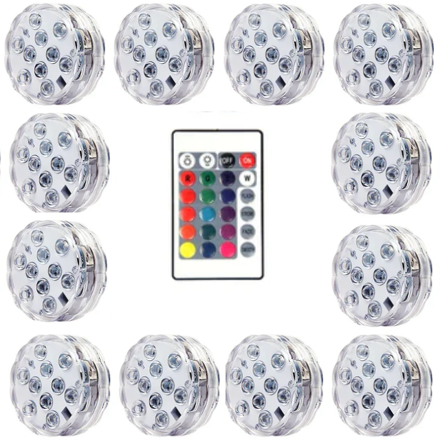 Kit Luminárias De Piscina (Sem Fio Com Controle Remoto)