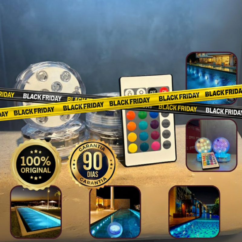 Kit Luminárias De Piscina (Sem Fio Com Controle Remoto)