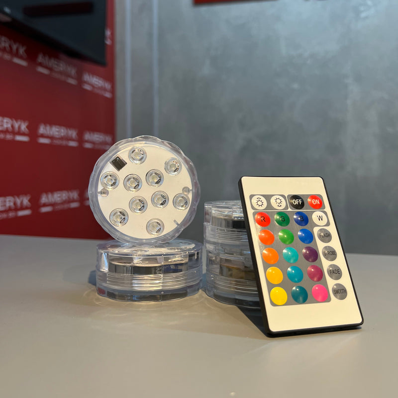 Kit Luminárias De Piscina (Sem Fio Com Controle Remoto)